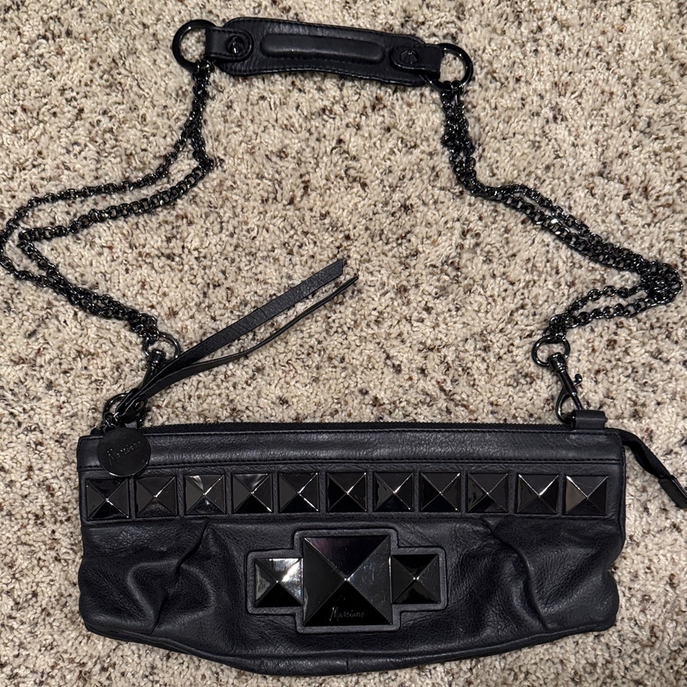 Marciano by Guess Black Studded Leather Shoulder Bag